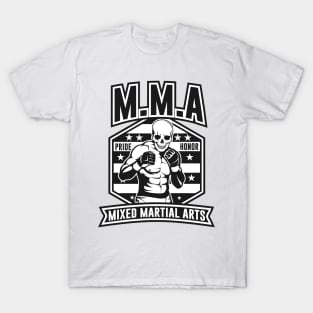 SKULL MMA BLACK AND WHITE T-Shirt